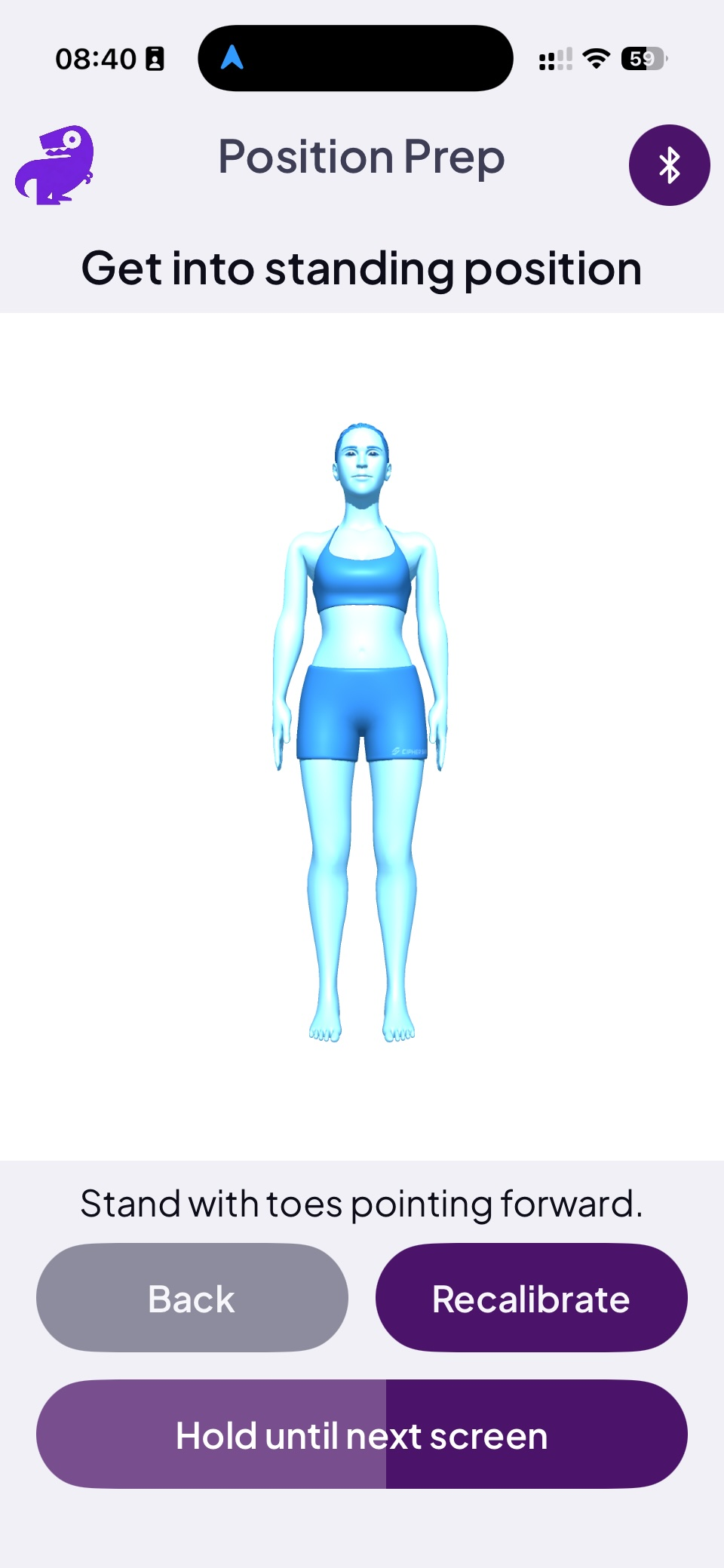 Position Prep screen — lower body